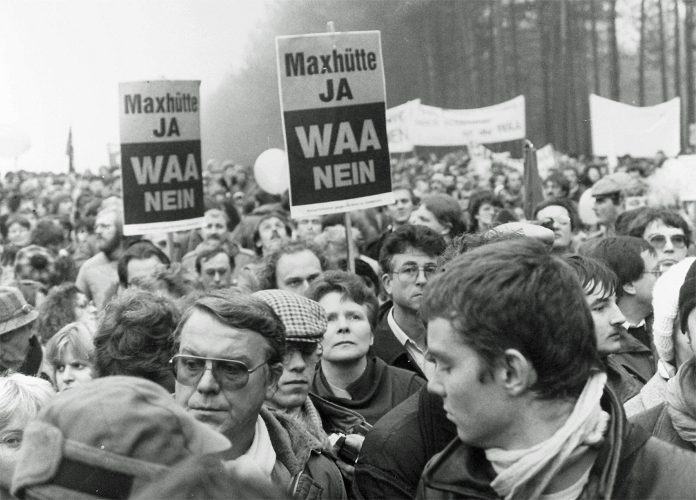 Eine Protest-Demonstration gegen die WAA (Foto: Bürgerinitiative Schwandorf)