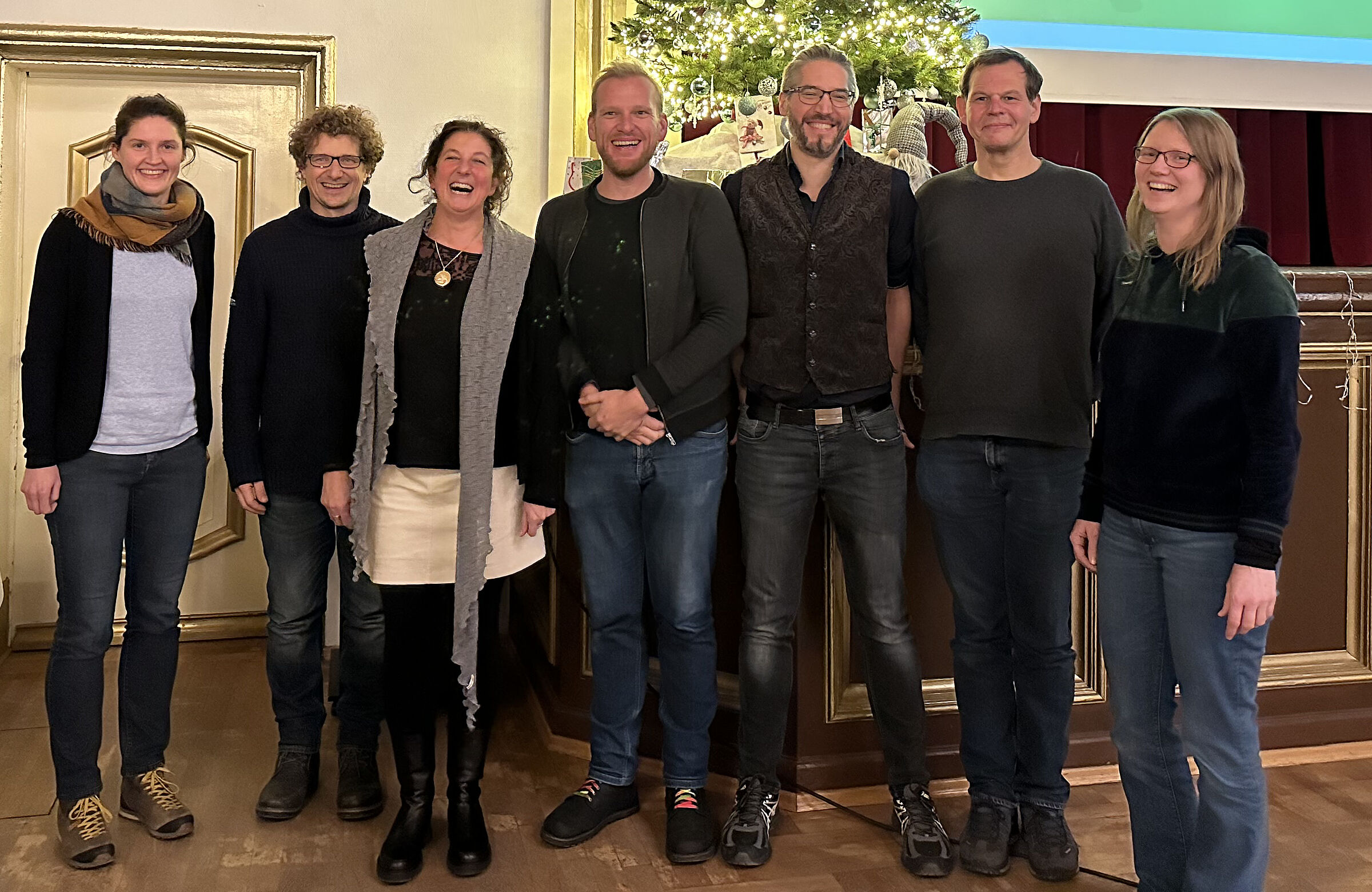 Team des Fachbereichs Grünes Band (v.l.): Melanie Kreutz, Uwe Friedel, Liana Geidezis, Martin Kuba, Emanuel Wiesner, Stefan Entner, Anne Whitney (Foto: Fachbereich Grünes Band)