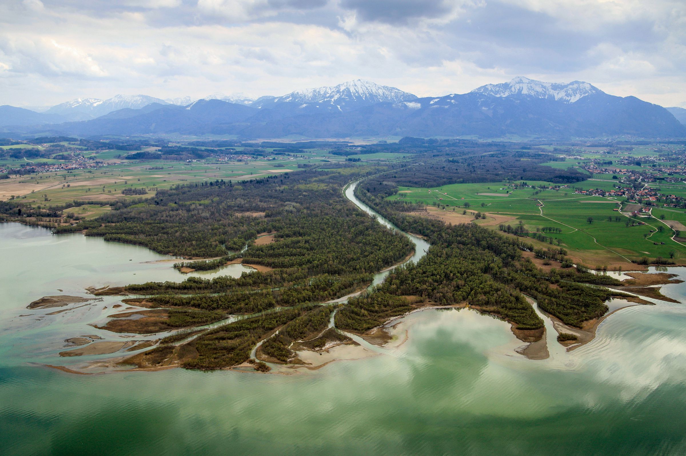 Mündung der Tiroler Achen in den Chiemsee