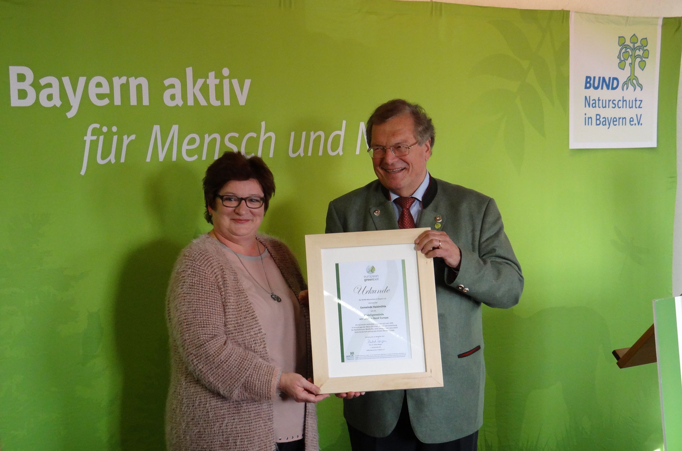 Auszeichnung der Gemeinde Haidmühle zur "1. Modellgemeinde am Grünen Band Europa"