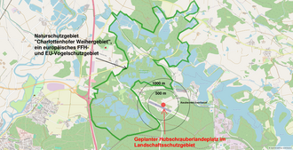 Übersicht zum geplanten Hubschrauberlandeplatz
