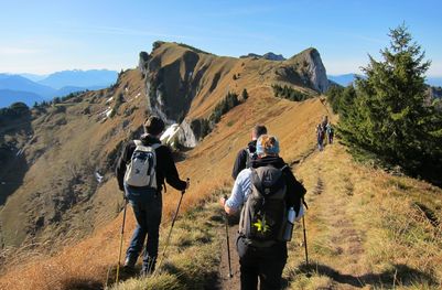 Wanderer an der Benediktenwand (Foto: Volker Eidems)