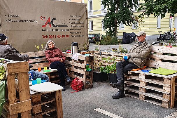 Treffen im Parklet