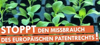 Banner von no patents on seeds