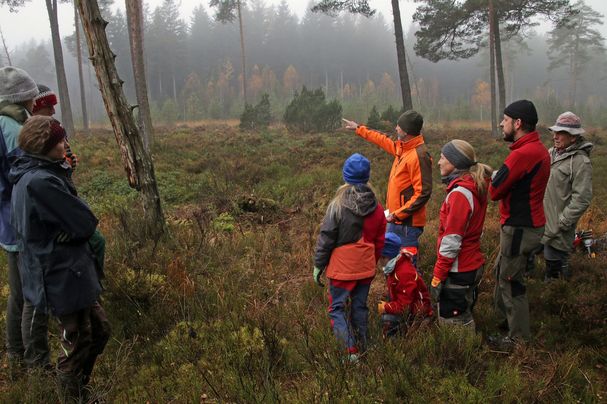 Foto: C. Lahr - Klima-Aktionstag 2025 Die HelferInnen lauschen der Erklärungen zum Ödmoos