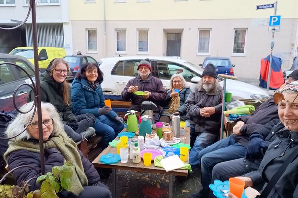 Glühweintreffen im Parklet