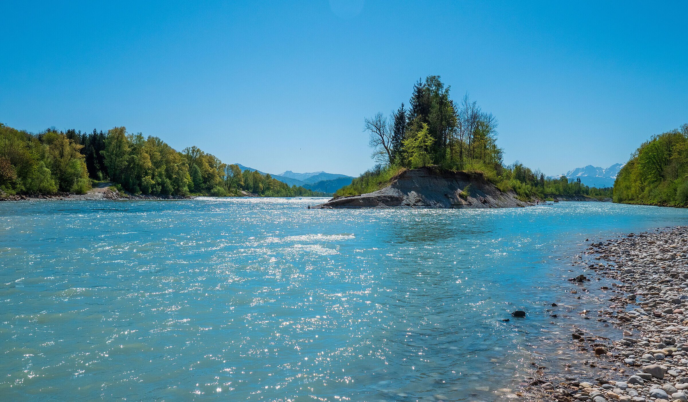 Zusammenfluss von Saalach und Salzach