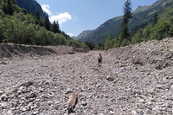 Zerstörter Rappenalpbach im Rappenalptal (Foto: Thomas Frey).