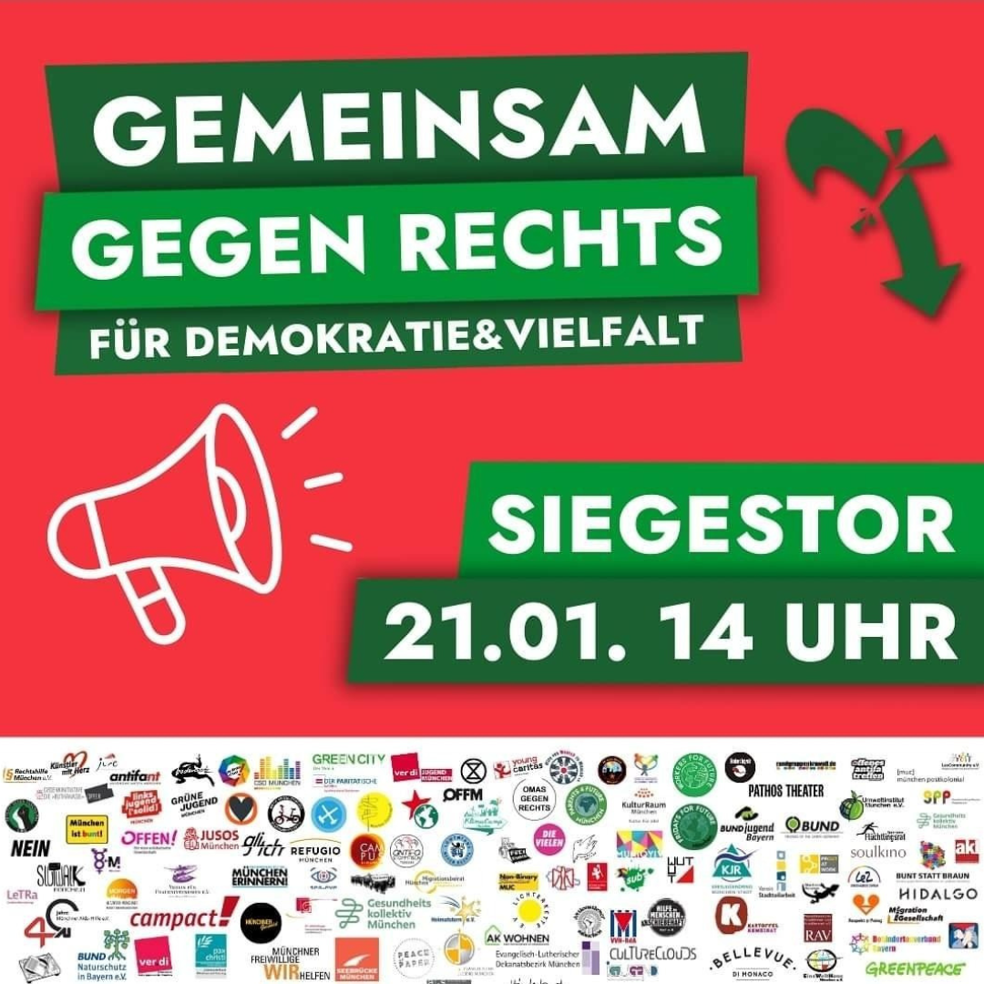 Demo Gemeinsam gegen Rechts in München BUND Naturschutz in Bayern e.V.